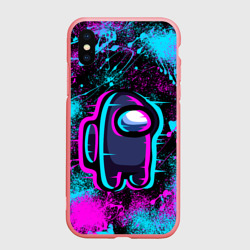 Чехол для iPhone XS Max матовый Neon Among Us неон Амонг АС