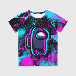 Детская футболка 3D Neon Among Us неон Амонг АС