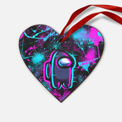 Деревянная игрушка Сердце Neon Among Us неон Амонг АС