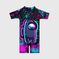 Детский купальный костюм 3D Neon Among Us неон Амонг АС