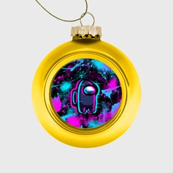 Ёлочный шар стеклянный/пластиковый Neon Among Us неон Амонг АС