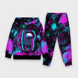 Детский костюм с толстовкой 3D Neon Among Us неон Амонг АС