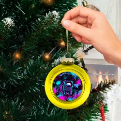 Ёлочный шар стеклянный/пластиковый Neon Among Us неон Амонг АС - фото 2