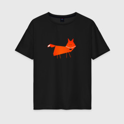 Женская футболка хлопок Oversize Рыжая лисичка