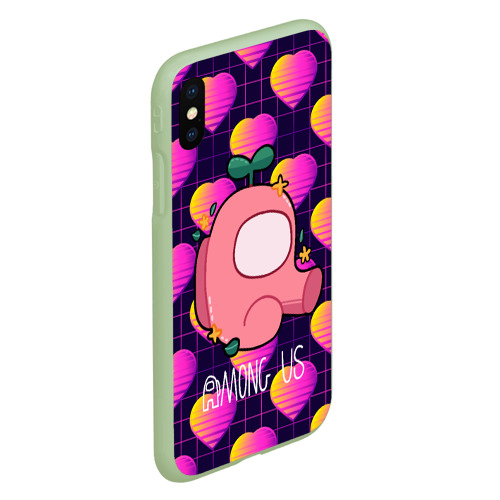 Чехол для iPhone XS Max матовый Among Us Girl, цвет салатовый - фото 3