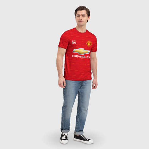 Мужская футболка 3D Manchester united 20-21 - home, цвет 3D печать - фото 5