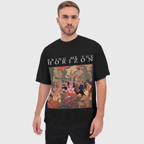 Мужская футболка oversize 3D Bring me the horizon, цвет 3D печать - фото 3