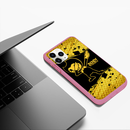 Чехол для iPhone 11 Pro Max матовый Bendy and the Ink machine, цвет малиновый - фото 5