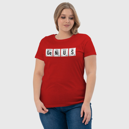 Женская футболка хлопок с принтом Genius, фото #4