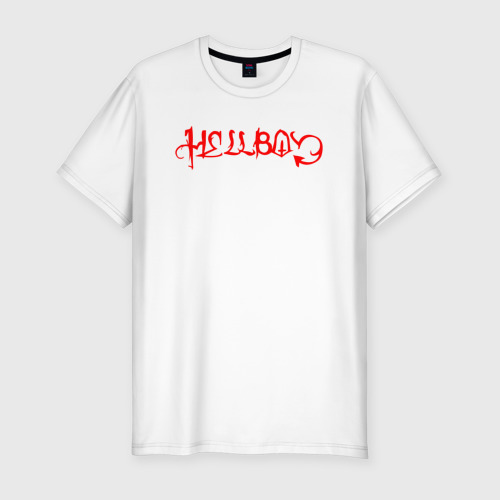 Мужская приталенная футболка из хлопка с принтом LIL Peep hellboy, вид спереди №1