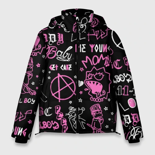 Мужская зимняя куртка 3D LIL Peep паттерн