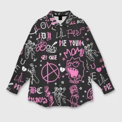 Женская рубашка oversize 3D LIL Peep паттерн