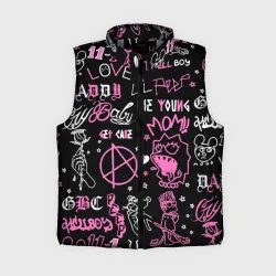 Женский жилет утепленный 3D LIL Peep паттерн