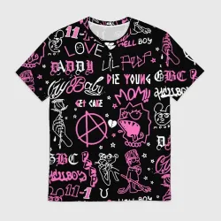 Мужская футболка 3D LIL Peep паттерн