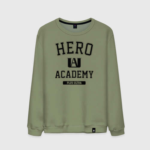 Мужской свитшот хлопок Моя геройская академия - My Hero Academy - Plus Ultra, цвет авокадо