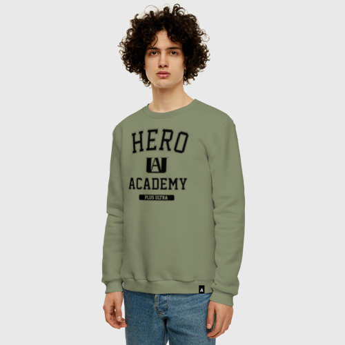 Мужской свитшот хлопок Моя геройская академия - My Hero Academy - Plus Ultra, цвет авокадо - фото 3