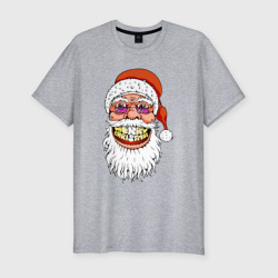 Мужская футболка хлопок Slim Довольный Санта