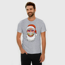 Мужская футболка хлопок Slim Довольный Санта - фото 2