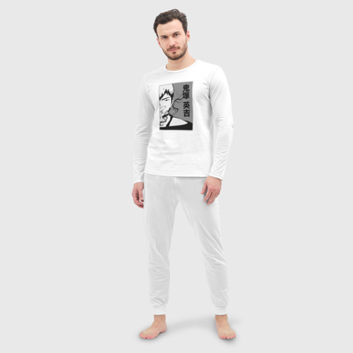 Мужская пижама с лонгсливом хлопок Эйкити Онидзука, цвет белый - фото 3