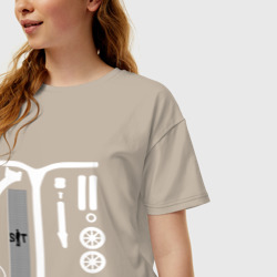 Женская футболка хлопок Oversize Самокат фристайл. Кастом - фото 2