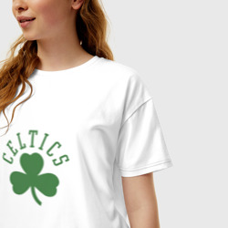 Женская футболка хлопок Oversize Boston Celtics - фото 2