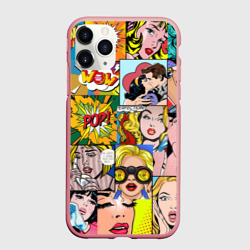 Чехол для iPhone 11 Pro Max матовый Pop Art комикс паттерн