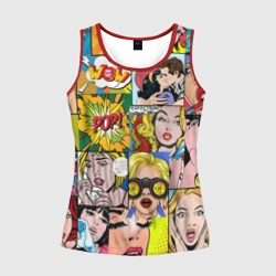 Женская майка 3D Pop Art комикс паттерн