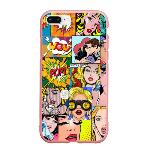 Чехол для iPhone 7Plus/8 Plus матовый Pop Art, цвет баблгам