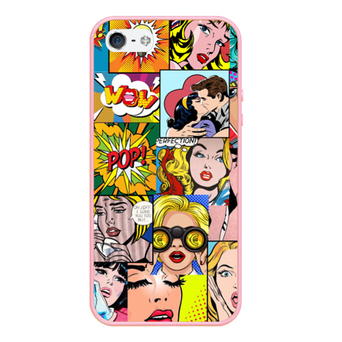 Чехол для iPhone 5/5S матовый Pop Art, цвет баблгам