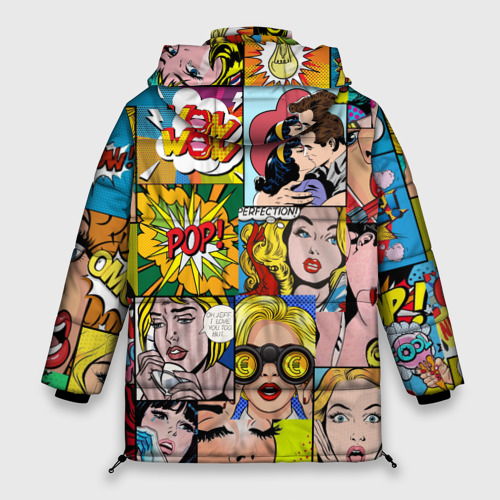 Женская зимняя куртка Oversize Pop Art, цвет черный - фото 2