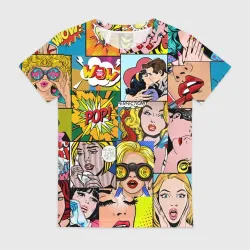 Женская футболка 3D Pop Art комикс паттерн