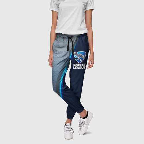 Женские брюки 3D с принтом ROCKET LEAGUE, фото на моделе #1
