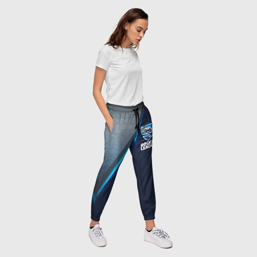 Женские брюки 3D с принтом ROCKET LEAGUE, вид сбоку #3