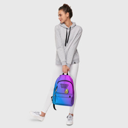 Рюкзак с принтом Авокадо для любого человека, вид спереди №6. Цвет основы: белый