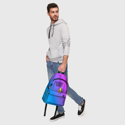 Рюкзак с принтом Авокадо для любого человека, вид спереди №5. Цвет основы: белый