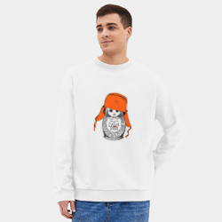 Мужской свитшот oversize без начеса хлопок Welcome to Russsia от матрёшки - фото 2