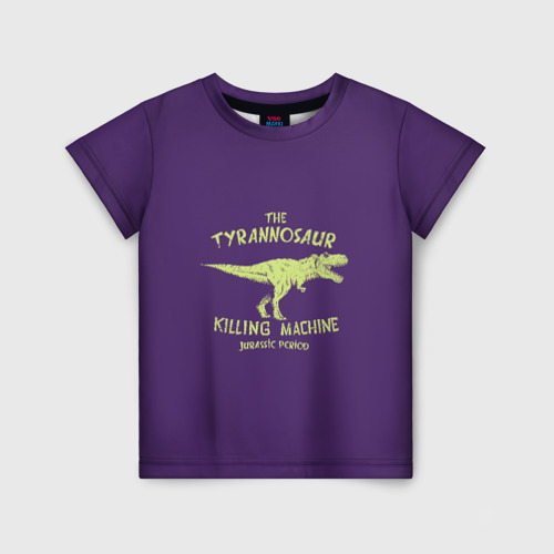 Детская футболка 3D с принтом Тираннозавр, вид спереди #2