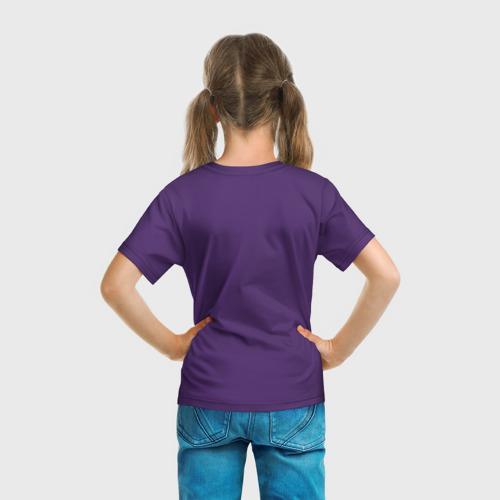 Детская футболка 3D с принтом Тираннозавр, вид сзади #2