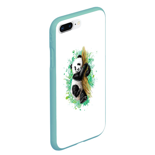 Чехол для iPhone 7Plus/8 Plus матовый Панда, цвет мятный - фото 3