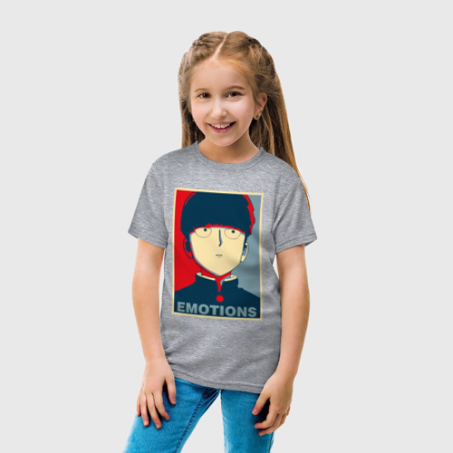 Детская футболка хлопок Mob Emotions, цвет меланж - фото 5
