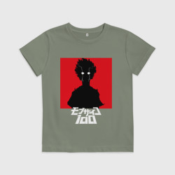 Детская футболка хлопок Mob Psycho 100 Z на красном фоне
