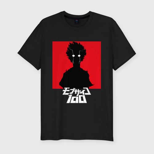 Мужская футболка хлопок Slim Mob psycho 100 (Z) на красном фоне, цвет черный