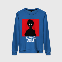 Женский свитшот хлопок Mob Psycho 100 Z на красном фоне