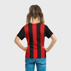 Футболка с принтом AC Milan 20-21 - домашняя для ребенка, вид на модели сзади №3. Цвет основы: белый