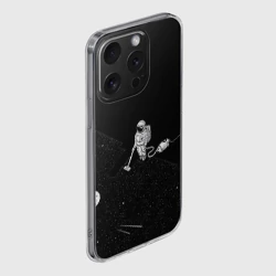 Чехол для iPhone 15 Pro силиконовый с защитой камеры Космический клининг - фото 2