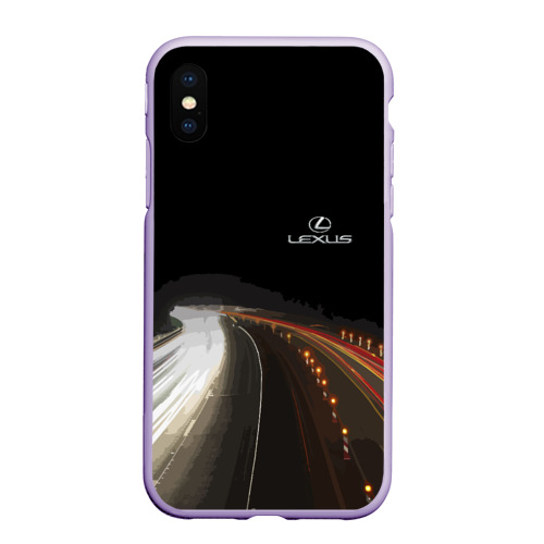 Чехол для iPhone XS Max матовый Night route, цвет светло-сиреневый