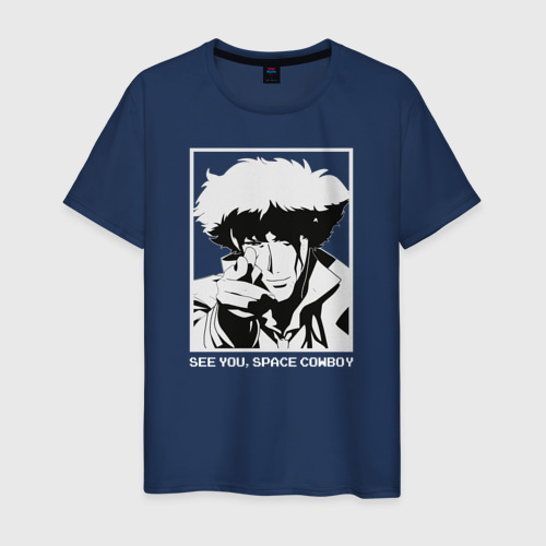 Мужская футболка из хлопка с принтом Увидимся, космический ковбой, вид спереди №1