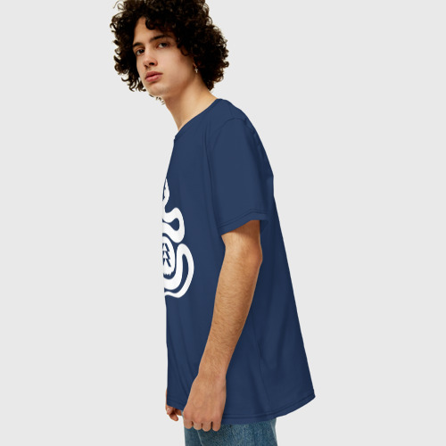Мужская футболка хлопок Oversize Destiny 2, цвет темно-синий - фото 5