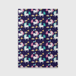 Обложка для паспорта матовая кожа Unicorn pattern