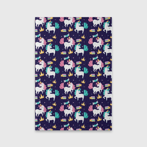 Обложка для паспорта матовая кожа Unicorn pattern, цвет зеленый